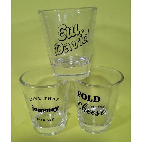 Set Of 3 schitts creek heavy shot glasses - Picture 1 of 7
